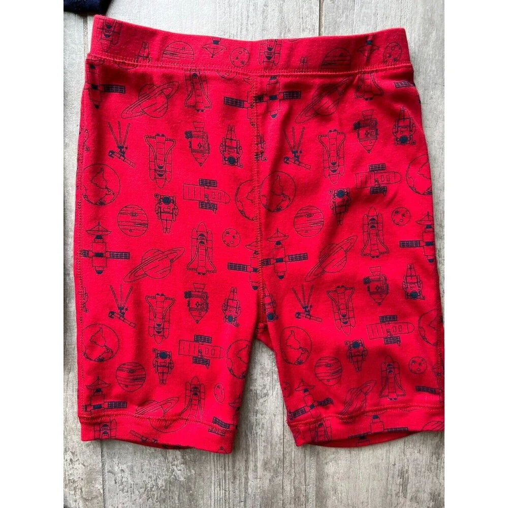 GAP KIDS 2 Piece PJs Glow in Dark Pajama Set Boys Spaceship Space FUTURE 8/9 EUC